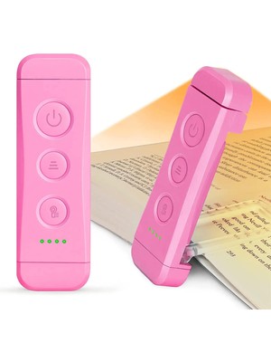 Brf Store Yavuzsell Glocusent USB Şarj Edilebilir Kitap Işığı, Kitapta Göz Bakımı Okuma Işığı Klipsi, 3 Renk V