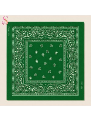 Yshine %100 Pamuk Paisley Desenli 50X50 cm Kadın Bandana Saç ve Boyun Aksesuarı