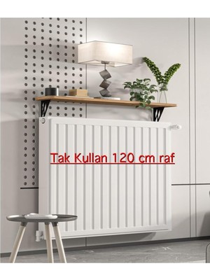 Brf Store Yavuzsell Montajsız Çam Petek Üstü Metal Raf, Kalorifer Peteği Raf Dresuar Uçan Raf 120 cm 200100