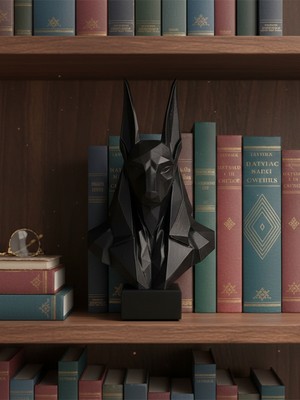 Toynetic Anubis Büstü – Modern Low-Poly Dekoratif Heykel