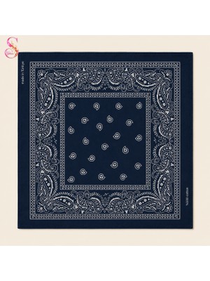Yshine %100 Pamuk Paisley Desenli 50X50 cm Kadın Bandana Saç ve Boyun Aksesuarı
