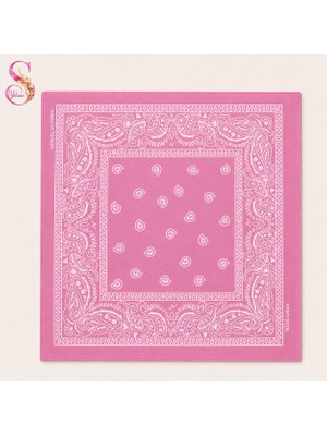 Yshine %100 Pamuk Paisley Desenli 50X50 cm Kadın Bandana Saç ve Boyun Aksesuarı