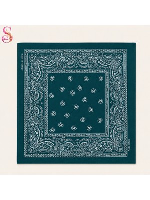 Yshine %100 Pamuk Paisley Desenli 50X50 cm Kadın Bandana Saç ve Boyun Aksesuarı