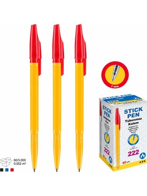 Ark 222 Tükenmez Kalem Kirmizi 50LI Paket