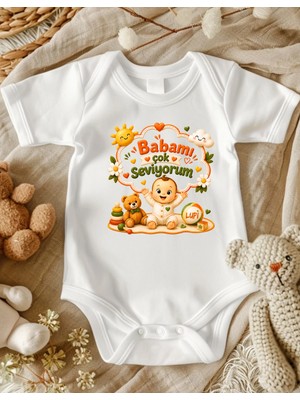 Lupi Babamı Seviyorum Yazılı Bebek Zıbın