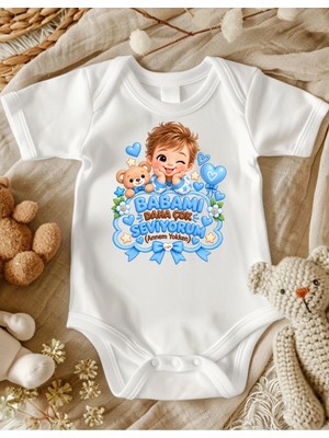 Lupi Babamı Çok Seviyorum Yazılı Bebek Zıbın