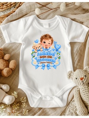 Lupi Annemi Çok Seviyorum Yazılı Bebek Zıbın