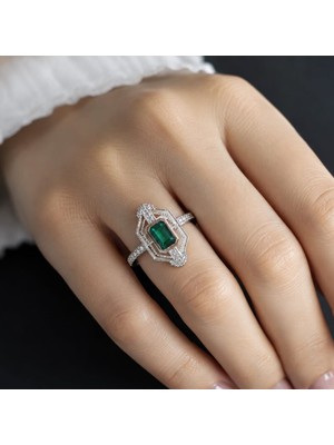 Keops Pırlanta Art Deco Emerald Kesim Zümrüt Pırlanta Yüzük - 30020025