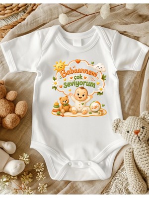 Lupi Babaannemi Seviyorum Yazılı Bebek Zıbın
