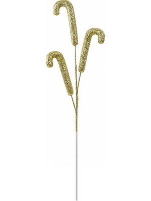 Dekorsende Yılbaşı Süsü Baston Şeker Pike Altın 64 cm