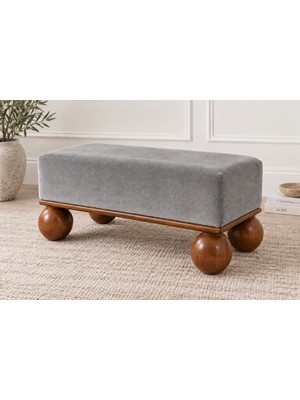 TURKISHRUG KINGDOM Özel Tasarım Gürgen Ayaklı Bench Puf – Dekoratif Oturma Pufu – Yatak Ucu Pufu – Modern Puf