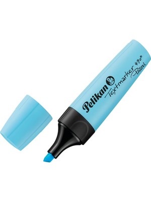Odea Pelikan Fosforlu Kalem 490, 10 x Pastel Mavi, 10 Adet, Kamauçlu