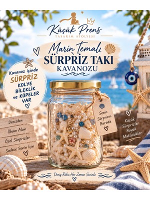 Yağmur Süpriz Takı Kavanozu Deniz Marin Yazlık Temalı Bileklik Kolye ve Küpe Arkadaş Sevgili  Anneler Günü  Yeyi Yıl Yılbaşı Doğumgünü Hediyelik Kadın Hediyelik Takı Aksesuar Bileklik Küpe