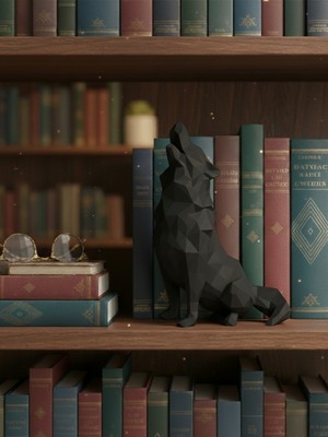 Toynetic Uluyan Kurt – Modern Low-Poly Dekoratif Figür