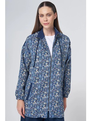 Kayra Floral Desen Fermuarlı Ceke 73001