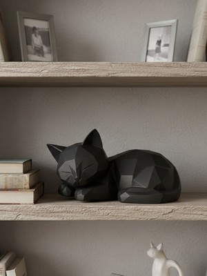 Toynetic Uyuyan Yavru Kedi – Modern Low-Poly Dekoratif Biblo