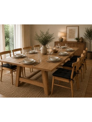 Brf Store Nerimu 6'lı Set Sandalye Minderi 40X40 Cm, Kapitone Dolgulu Pamuklu Mutfak Yemek Masası Sandalye Yas