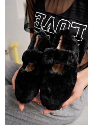 Ultra Yumuşak Peluş Kadın Ev Babeti Ses Yapmaz Hafif Taban Panduf