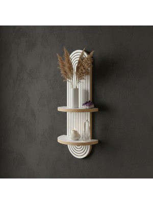 U Atölye Alto Beyaz Gizli Askılı Duvar Rafı - 70X20 cm Yüksek Kalite Mdf Uçan Raf