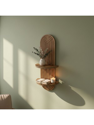 U Atölye Alto Antik Çam Duvar Rafı - 70X20 cm Yüksek Kalite Mdf Kitaplık Saksılık Raf