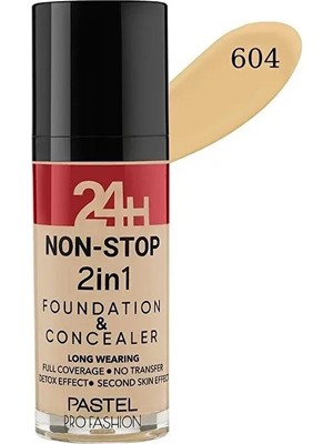24H Non Stop 2in1 Foundation &amp; Concealer - No: 604 Vanilla