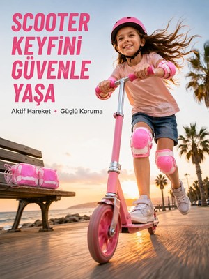 Astraltech Çocuk Pembe Çocuk Spor Seti Dizlik Dirseklik El Bilek
