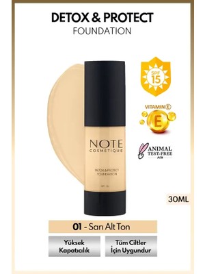 Detox Protect Canlandırıcı Fondöten - 01 Beige