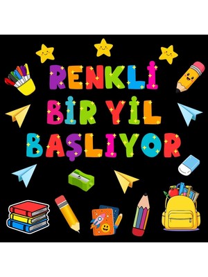 Ti Play Renkli Bir Yıl Başlıyor Okul Panosu Hazır Kesim Figür Seti