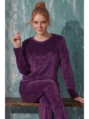 Farya Home Luxury Velvet Ekstra Yumuşak Dokulu Fransız Kadife Pijama Takımı