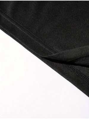 Mythrıva  Baskılı Oversize Bisiklet Yaka T-Shirt - Siyah