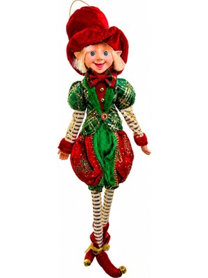 Dekorsende Yılbaşı Dekoratif Kıyafetli Erkek Elf Figürü 60 cm