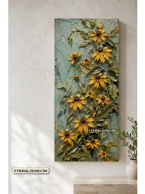 Premium Sarı Rudbekya Bahçesi Çerçevesiz Kanvas Tablo