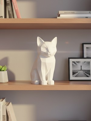 Toynetic Modern Siyah Kedi – Low-Poly Dekoratif Figür Dekoratif Obje & Biblo
