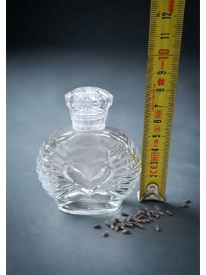 Evsay 50 Ml. Kalp Cam Kolonya Şişesi Dağıtmalık Kolonya Şişesi Kına Düğün Mevlütlük 162 Adet