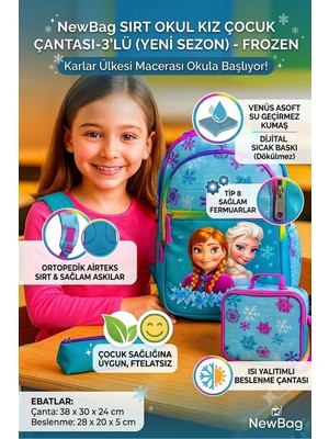 Newbag Frozen Kız Çocuk Sırt Ilkokul Çantası-3'lü Set