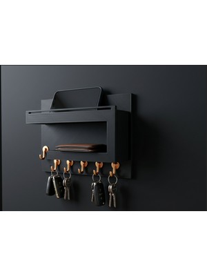 Print Zone Modern Duvara Monte Çok Amaçlı Organizer ve Anahtarlık - Antre ve Çalışma Alanı Düzenleyici
