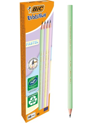 Brf Store Shopandenjoy Bıc Evolution Pastel Kurşun Kalem, 12'li Kutu, Kıymık Oluşturmaz, Çiğnemeye Karşı Dayan