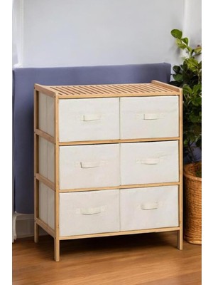 Brf Store Shopandenjoy Digithome Bambu 6 Çekmeceli Dolap Çok Amaçlı Düzenleyici Organizer Şifonyer DB-0016