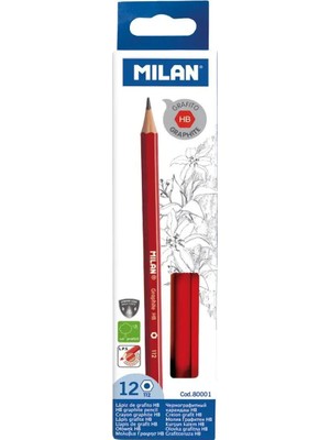 Milan 80001 Altıgen Gövde Hb Kurşun Kalem 12'li Kutu - 2.2 mm Uç