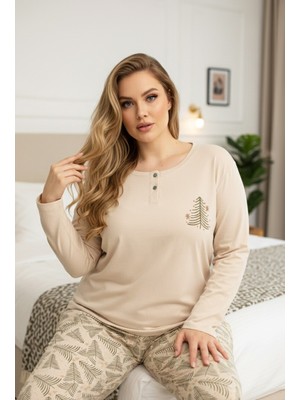 Siyah İnci Curve Büyük Beden Battal Boy Pamuklu Pijama TAKIM25240804