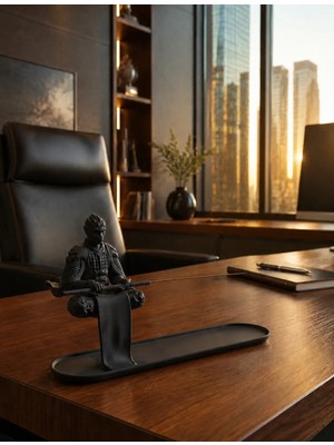 Eb Studio Savaşçı Figürlü Çubuk Tütsülük – Uzun Tablalı Dekoratif Tütsü Tutucu, Ev ve Ofis Aksesuarı