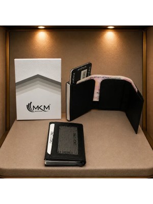 Mkm Luxury Deri Para Bölmeli Otomatik Kartlık
