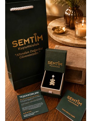 Semtim Kuyumculuk Sertifikalı 316L Çelik Gülen Yüz Smiley Figürlü Taşsız Premium Altın Kaplama Tragus ve Helix Piercing Gold 49