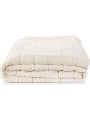 Rumija Home Krem Luxury Kürk Throw Battaniye 140 x 190 cm