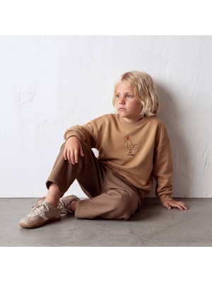 La'ciel Paris Laciel Paris Çocuk Sweatshirt ve Pantolon Takım Kahverengi