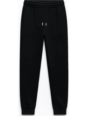 Dereff Unisex 3 Iplik Şardonsuz Jogger (Siyah) 7-8 Yaş