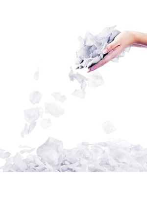 Beyaz Renk Gül Yaprağı Şekilli Konfeti 10 Paket 1000 Adet BX40