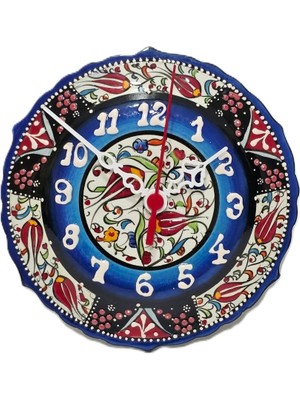 Hasyılmaz Çini Boyama Kabartma Duvar Saat 18CM - Çini Saat