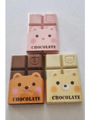 Modellino 3 Adet 3 Farklı Renkte Kare Çikolata Şekilli/kokulu Chocolate Eraser