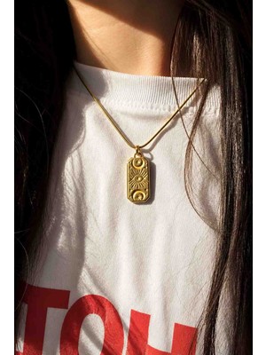 Kiraz Çiçeği Jewelry Paslanmaz Çelik 18K Bohem Ay Gözü Kolye